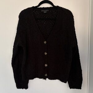 Social Standard Black Long Sleeve Open Knit Cardigan M